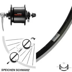 Shimano DH-C3000-3N Ryde Andra 35 Fahrrad-Laufrad 27,5 Zoll Schwarz