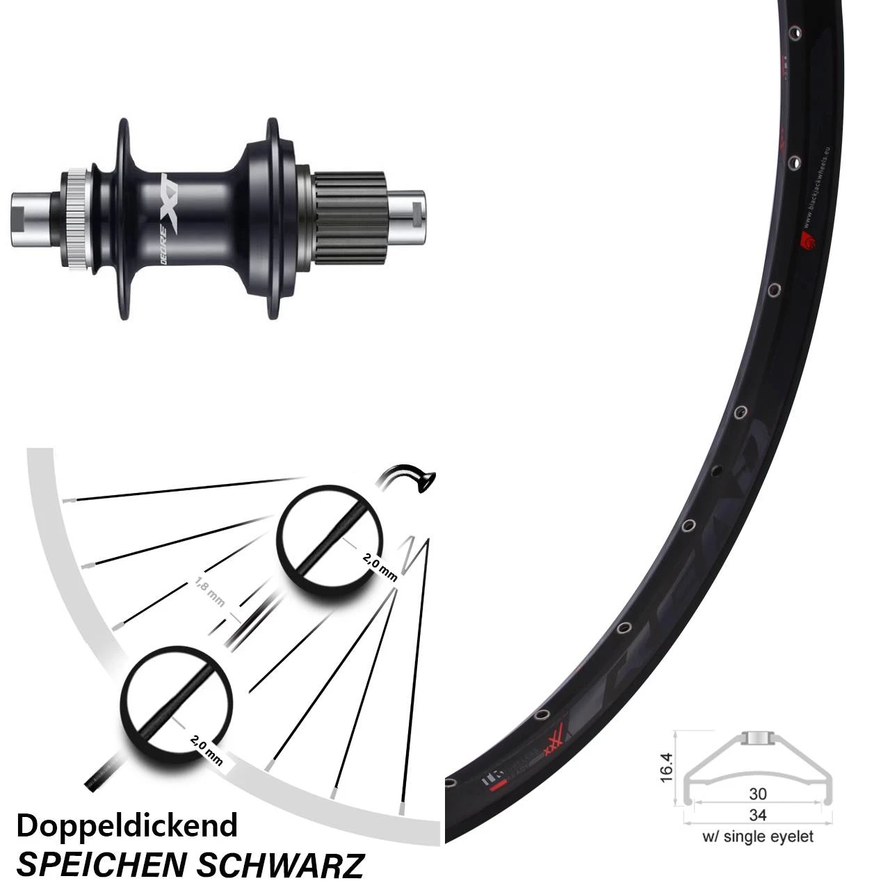 27,5 Zoll Hinterrad Rodi Ready 30 Boost Shimano Deore XT FH-M8110 Nabe 12-fach Centerlock 1 27,5 Zoll Hinterrad Rodi Ready 30 Boost Shimano Deore XT FH-M8110 Nabe 12-fach Centerlock