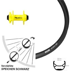 Ryde Andra 321 Disc-Vorderrad 27,5 Zoll Mit XLC Pro Nabe Gelb Steckachse 15 Mm