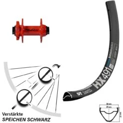 Dt-swiss XLC Pro Rot 15 Mm Steckachse DT Swiss HX 491 Vorderrad 27,5 Zoll Für 6-Loch