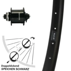 27,5 Zoll Vorderrad Ryde Rival 30 Dynamo Shimano DH-UR700-3D Centerlock