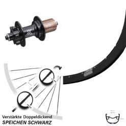 27,5 Zoll Hinterrad KX-M 5/135 Mm Ryde Rival 23 Schnellspanner