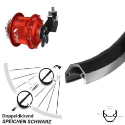 26 Zoll Laufrad Rohloff Speedhub 500/14 CC EX Rot Ryde ZAC 2000