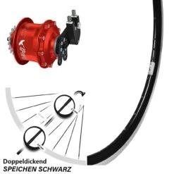 28 Zoll Hinteres Rad Ryde Dutch 19 Mit Rohloff Speedhub 500/14 CC EX Nabe Rot