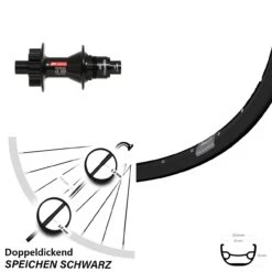 Hinterrad 29 Zoll Ryde Rival 21 DT Swiss 370 Disc 6-Loch Sram XD 12/142