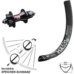 Dt-swiss 27,5 Zoll Hinterrad DT 370 DT Swiss HX 531 Schnellspanner 5/135 Mm