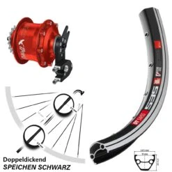 Dt-swiss 26 Zoll Rohloff Speedhub CC EX OEM2 Rot DT Swiss 535 Hinterrad