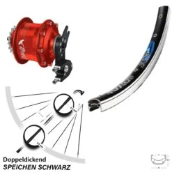 26 Zoll Exal SP 19 Rohloff Speedhub 500/14 CC EX OEM2 Rot Hinterrad