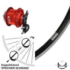 Ryde Andra 35 26 Zoll Rohloff Speedhub Hinterrad CC EX OEM2 Rot