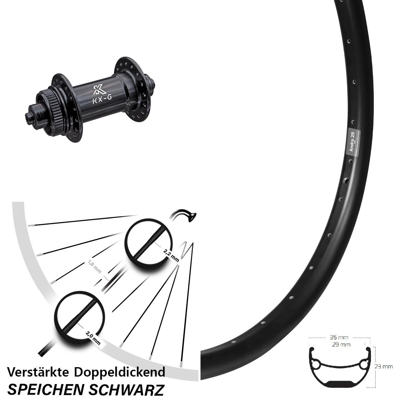 KX-G Ryde Andra 29 Vorderrad 27,5 Zoll Für Scheibenbremse 1 KX-G Ryde Andra 29 Vorderrad 27,5 Zoll Für Scheibenbremse