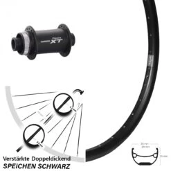 29 Zoll Vorderrad Shimano Deore XT HB-M778 Ryde Andra 29 Steckachse 15/100