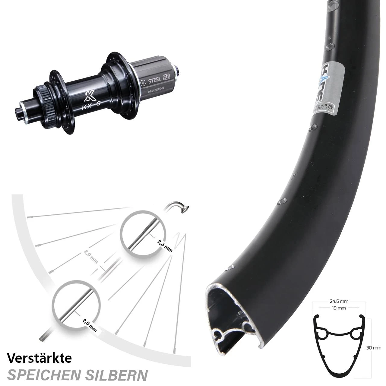 Ryde Dutch 19 Disc Centerlock KX-GS Nabe 5x135 Mm Hinterrad 28-29 Zoll 1 Ryde Dutch 19 Disc Centerlock KX-GS Nabe 5x135 Mm Hinterrad 28-29 Zoll