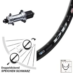 Ryde ZAC 2000 Hinterrad 28 Zoll Mit KX-GS Silbern Eloxiert 5x135 Centerlock Nabe