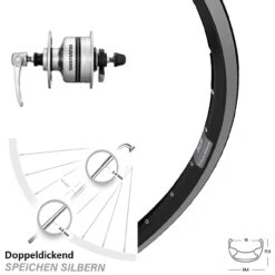 Vorderrad Fahrrad 26 Zoll Ryde ZAC 19 Shimano DH3N80 Nabendynamo