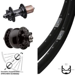 28 Zoll Laufradsatz Ryde Andra 30 KX-M Schnellspanner 11-fach Verstärkt SON Dynamo 6-loch