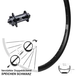 29 Zoll Vorderrad Breite Felge Ryde Andra 29-622 ETRTO Lastenrad KX-M Schnellspanner Nabe
