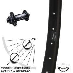 Verstärktes 27,5 Zoll Vorderrad Ryde Rival 35 Disc E-MTB KX-Boost 15x110 Nabe