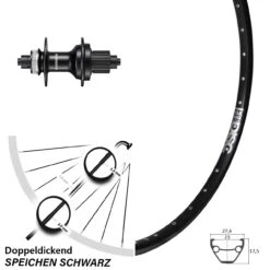 26 Zoll Hinterrad Schürmann YAK 23 Disc Shimano FH-MT500