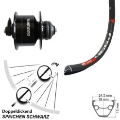 Dt-swiss Vorderes Rad Mit Nabendynamo Shimano DH-3D72 DT Swiss 466 27,5 Zoll