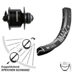Dt-swiss Shimano DH3D72 DT Swiss M 442 Scheibenbrems-Vorderrad 27,5 Zoll