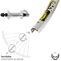 Silbernes 28 Zoll Laufrad Mavic A 319 Shimano