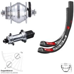 Dt-swiss 26 Zoll Laufradsatz KX GS Silbern Dynamo Shutter Precision PL-8 DT Swiss 533D