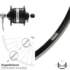 Vorderes Rad Mit Nabendynamo Shimano DH-3N31-QR Ryde Andra 35 26 Zoll