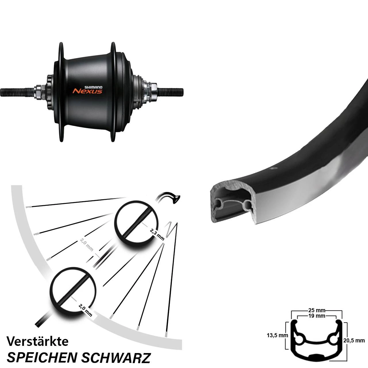 26 Zoll Hinterrad Ryde Andra 30 Shimano 7 Gang Nabenschaltung Freilauf 1 26 Zoll Hinterrad Ryde Andra 30 Shimano 7 Gang Nabenschaltung Freilauf