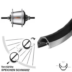 26 Zoll Hinterrad Ryde Zac 2000 Shimano 7 Gang