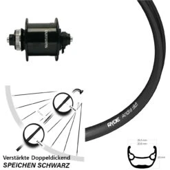 Nabendynamolaufrad Shimano DH-UR700 Ryde Andra 321 26 Zoll Centerlock