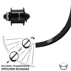 Vorderrad 29 Zoll Ryde Rival 23 Schwarz Shimano DH-UR700-3D Centerlock