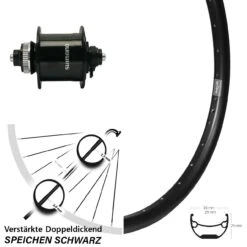 Vorderes Rad Mit Nabendynamo Shimano DH-UR700 Ryde Andra 29 26 Zoll Centerlock