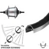 26 Zoll Ryde Zac 2000 Shimano SG-C3001 7-Gang Hinterrad Schwarz