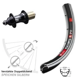 Dt-swiss DT Swiss 535 Hinterrad 28 Zoll Für Felgenbremse Mit Novatec F162SB Nabe 5/135 Mm 11-fach