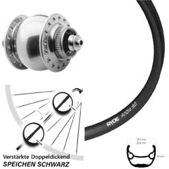 Nabendynamo Ryde Andra 321 Disc Centerlock Vorderrad 26 Zoll