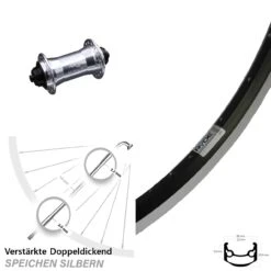 27,5 Zoll Vorderrad Ryde Andra 35 Mit KX-T Nabe Silbern Schnellspanner