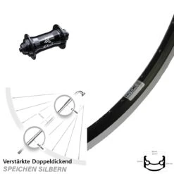 27,5 Zoll Vorderrad Ryde Andra 35 Mit KX-T Nabe Schwarz Schnellspanner