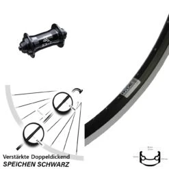 Ryde Andra 35 Vorderrad Felgembremse 27,5 Zoll Mit KX-T Nabe Schwarz