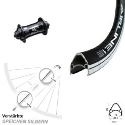 Rodi Airline 1 Vorderrad 28 Zoll Mit KX-T Nabe Schwarz