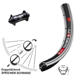 Dt-swiss KX-T Nabe Schwarz DT Swiss 535 Vorderrad 26 Zoll