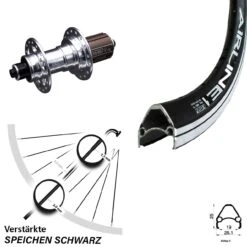 Hinterrad 28 Zoll Rodi Airline 1 KX-T Nabe Verstärkt 130mm Silbern