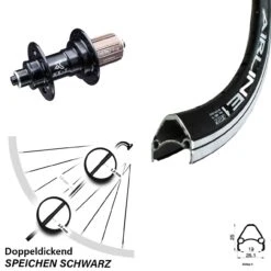 Rodi Airline 1 Hinterrad 28 Zoll KX-T Nabe Schwarz
