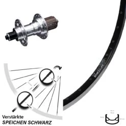 Hinterrad 28 Zoll Ryde Sputnik KX-T Nabe Verstärkt 5x135 Mm Silbern 6 Kugellager