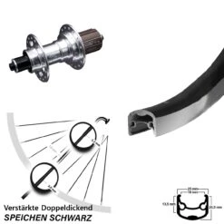 Hinterrad 28 Zoll Ryde Andra 30 Felgenbremse KX-T Nabe Verstärkt Silbern