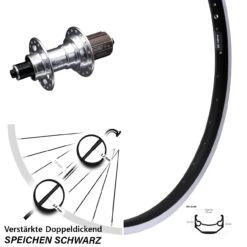 Ryde Andra 40 Felgenbrems Hinterrad Verstärkt KX-T Nabe 5x135 Mm Silbern