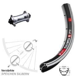 Dt-swiss KX-T Nabe Silbern DT Swiss 535 Vorderrad 26 Zoll Transportrad