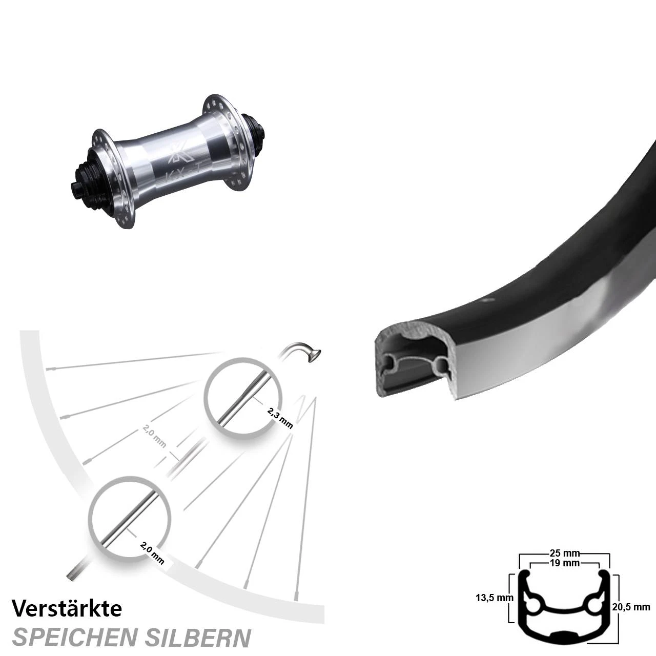 Ryde Andra 30 Vorderrad 28 Zoll Mit KX-T Nabe Silbern Bikepacking 1 Ryde Andra 30 Vorderrad 28 Zoll Mit KX-T Nabe Silbern Bikepacking