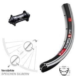 Dt-swiss 28 Zoll Vorderrad KX-T Schwarz DT Swiss 535