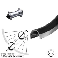 26 Zoll Vorderrad Ryde ZAC 2000 Mit KX-T Nabe Silbern