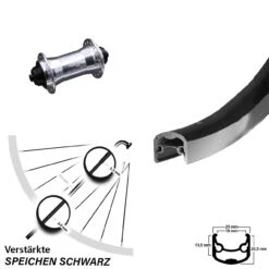 Ryde Andra 30 Vorderrad 26 Zoll Mit Nabe Verstärkt KX-T Silbern